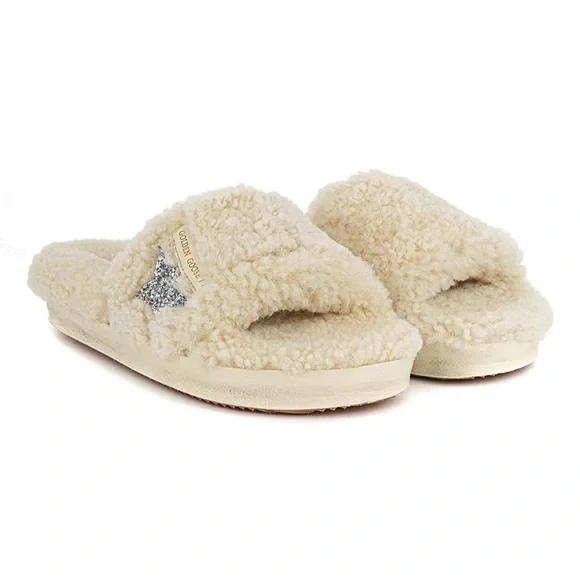 GOLDEN GOOSE Shearling Slides - NEW - Picture 4 of 7